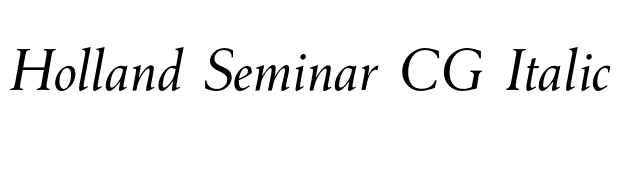 Holland Seminar CG Italic font preview