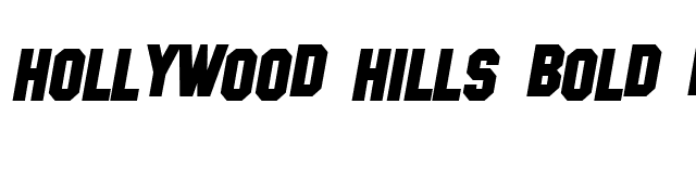 Hollywood Hills Bold Italic font preview