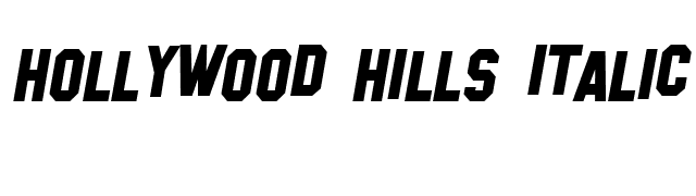 Hollywood Hills Italic font preview