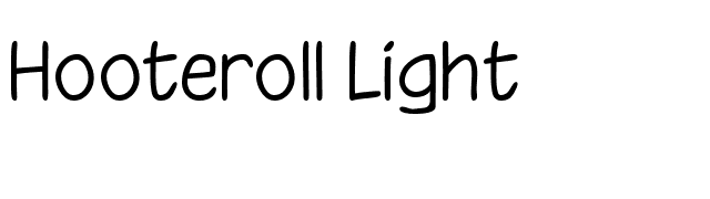 Hooteroll Light font preview