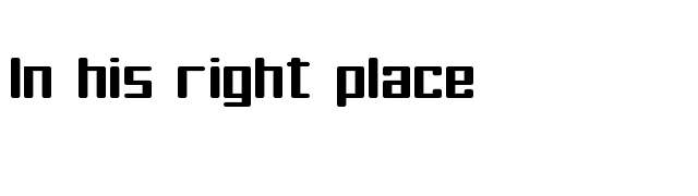 In his right place font preview