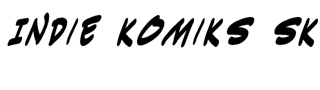 Indie Komiks Sketch BoldItalic font preview