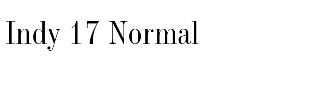 Indy 17 Normal font preview