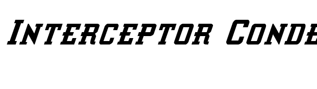 Interceptor Condensed Italic font preview