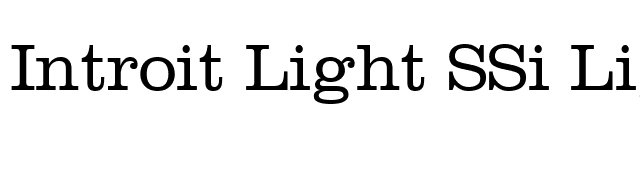 Introit Light SSi Light font preview