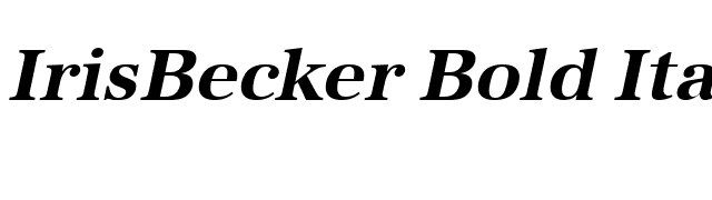 IrisBecker Bold Italic font preview