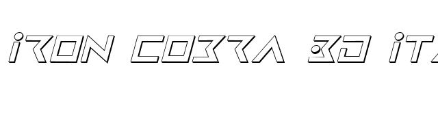 Iron Cobra 3D Italic font preview