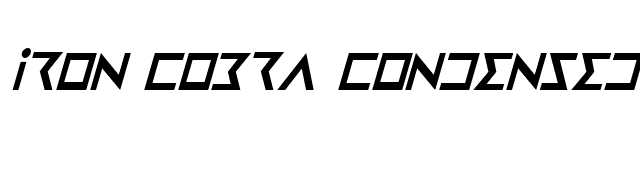 Iron Cobra Condensed Italic font preview