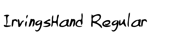 IrvingsHand Regular font preview