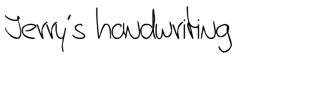 Jerry's handwriting font preview