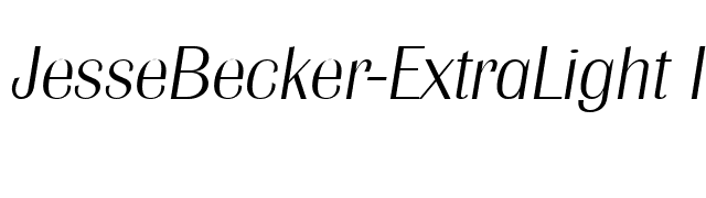 JesseBecker-ExtraLight Italic font preview