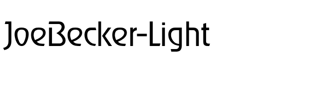 JoeBecker-Light font preview