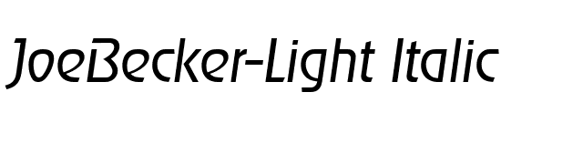 JoeBecker-Light Italic font preview