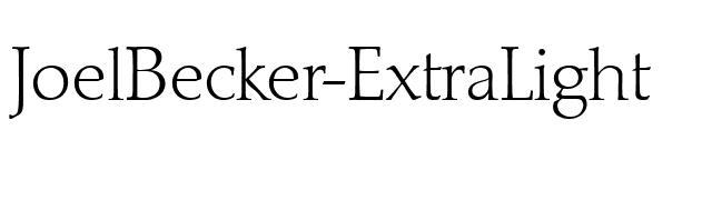 JoelBecker-ExtraLight font preview