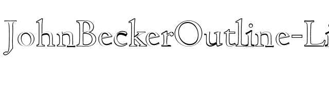 JohnBeckerOutline-Light font preview