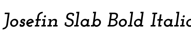 Josefin Slab Bold Italic font preview
