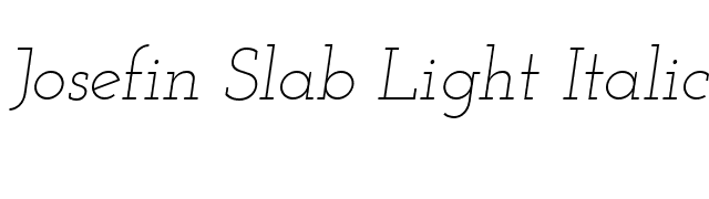 Josefin Slab Light Italic font preview