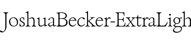 JoshuaBecker-ExtraLight font preview