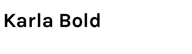 Karla Bold font preview