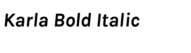 Karla Bold Italic font preview