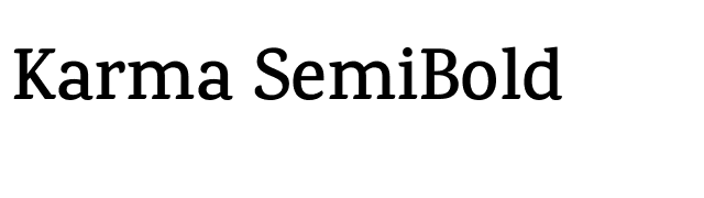 Karma SemiBold font preview