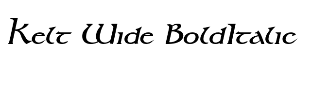Kelt Wide BoldItalic font preview