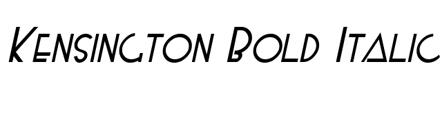 Kensington Bold Italic font preview