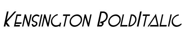 Kensington BoldItalic font preview