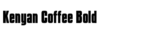 Kenyan Coffee Bold font preview
