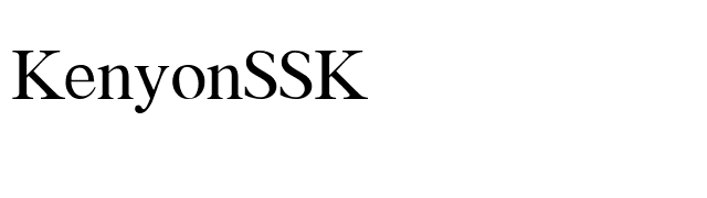 KenyonSSK font preview