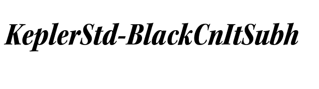KeplerStd-BlackCnItSubh font preview