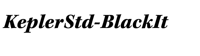 KeplerStd-BlackIt font preview