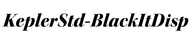 KeplerStd-BlackItDisp font preview