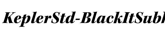 KeplerStd-BlackItSubh font preview