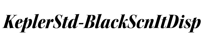 KeplerStd-BlackScnItDisp font preview