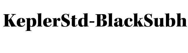 KeplerStd-BlackSubh font preview