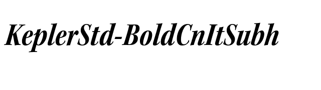 KeplerStd-BoldCnItSubh font preview