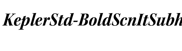 KeplerStd-BoldScnItSubh font preview