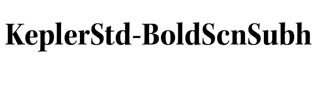 KeplerStd-BoldScnSubh font preview