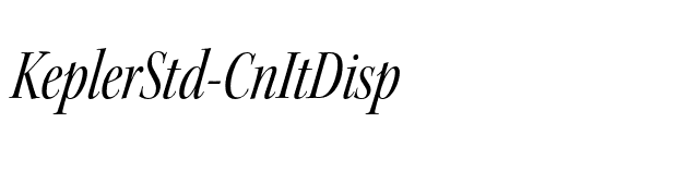 KeplerStd-CnItDisp font preview