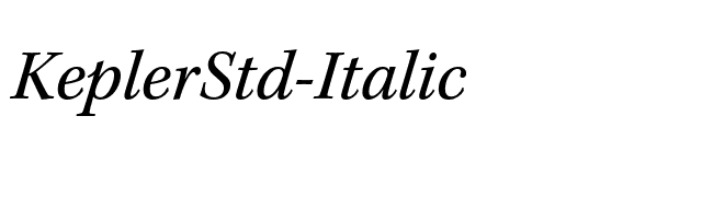 KeplerStd-Italic font preview