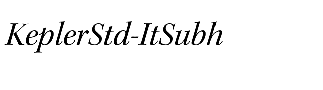 KeplerStd-ItSubh font preview