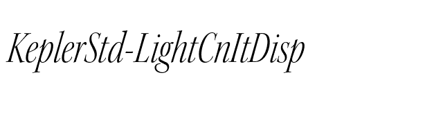 KeplerStd-LightCnItDisp font preview