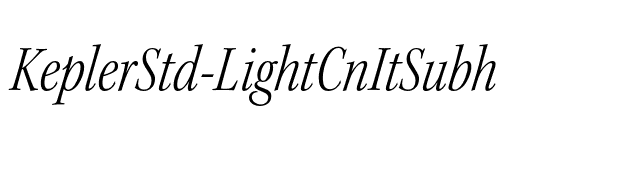 KeplerStd-LightCnItSubh font preview