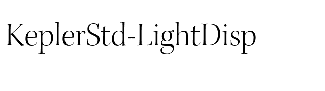 KeplerStd-LightDisp font preview