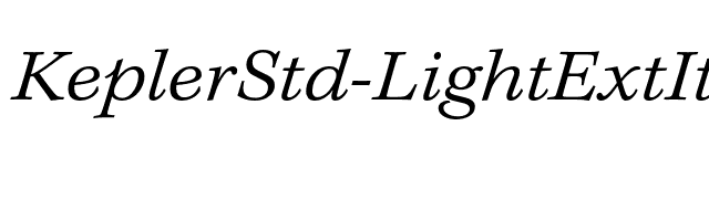 KeplerStd-LightExtItCapt font preview