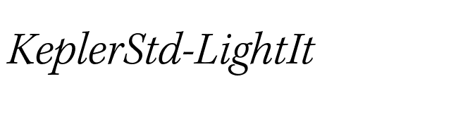 KeplerStd-LightIt font preview