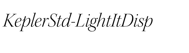 KeplerStd-LightItDisp font preview