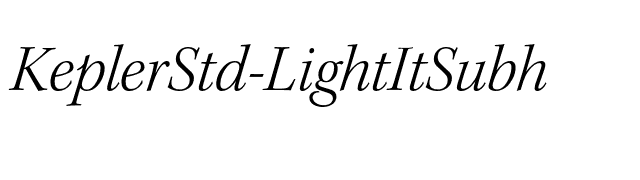KeplerStd-LightItSubh font preview