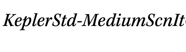 KeplerStd-MediumScnItCapt font preview